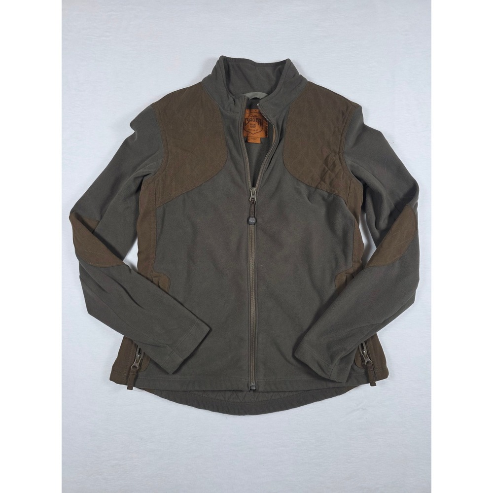 Eddie Bauer Sport Shop Full Zip Fleece Jacket Quilted Small Green Gorpcore